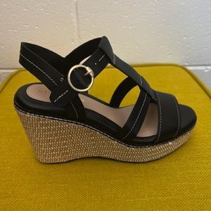 Cole Haan All-Day Wedge Sandals in Black, size 7.5